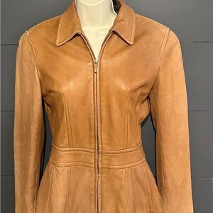 Vintage 1990’s Donna Karan fitted Reindeer Leather Women's Jacket